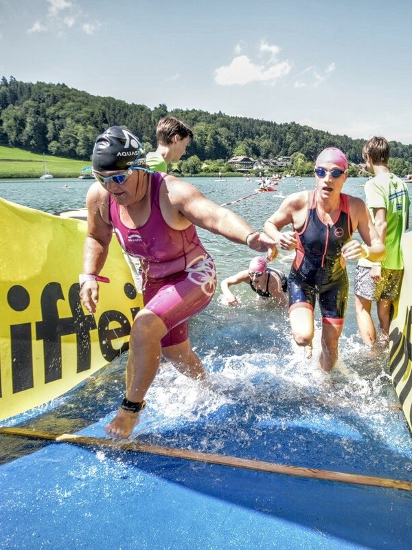 Wasserausstieg beim Funtriathlon